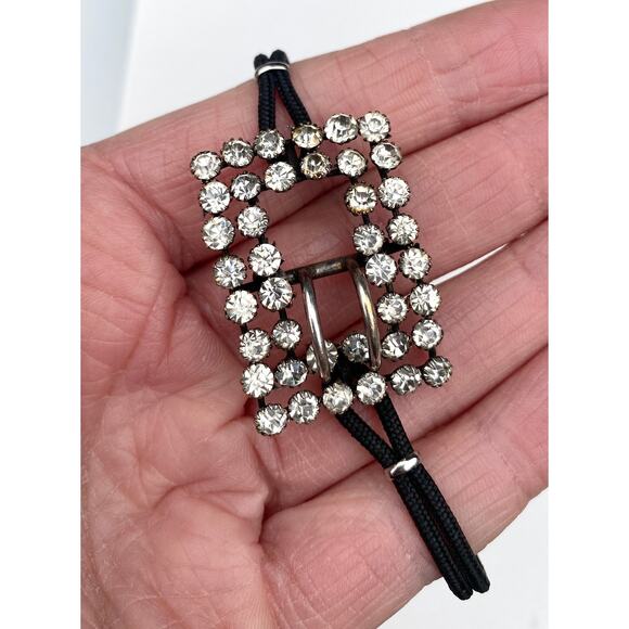 Vintage Pendant Buckle Bracelet, Rhinestones, Vintage Style Watchband - Picture 5 of 5